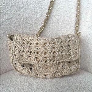 Caterina Bertini Woven Bag - gold/natural
